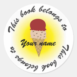 Pegatina Redonda helado, Booklabel