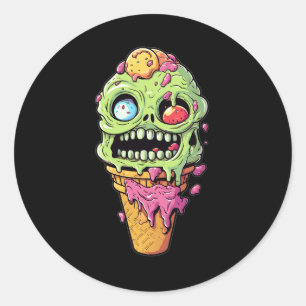 Pegatina Redonda helado-cono-con-pequeña-colección-monstruo (1)