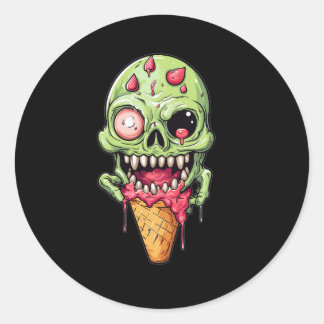 Pegatina Redonda helado-cono-con-pequeña-colección-monstruo (2)
