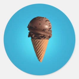 Pegatina Redonda Helado de chocolate