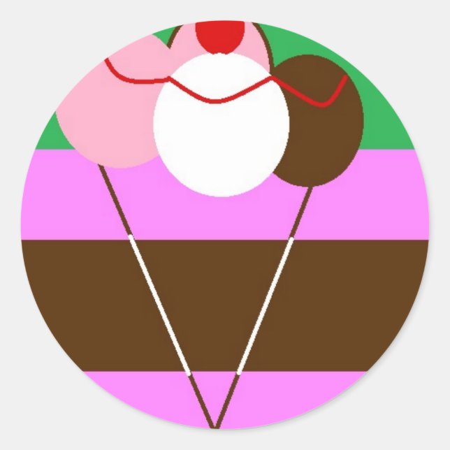 Pegatina Redonda helado de colmena-crema (Anverso)