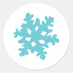 Pegatina Redonda helado de nieve - copo de nieve