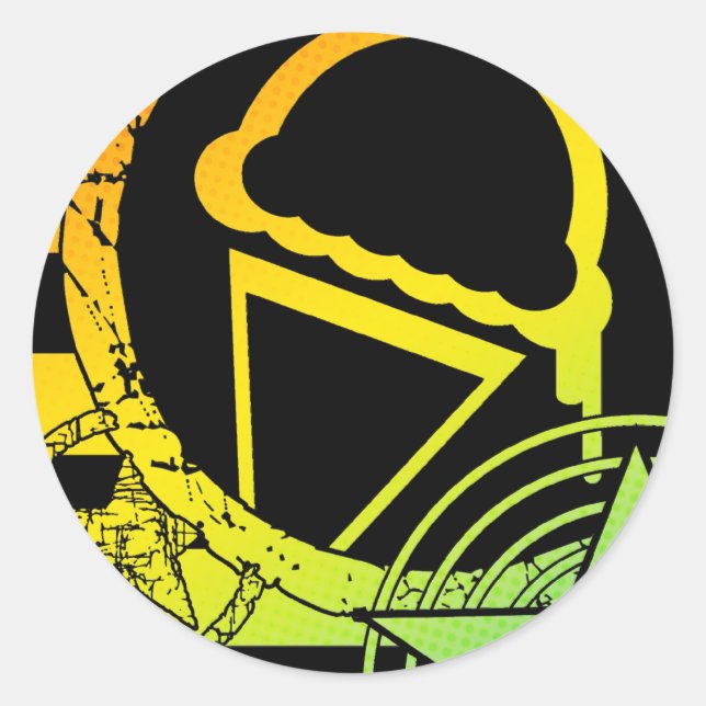 Pegatina Redonda helado de punk dripz (Anverso)