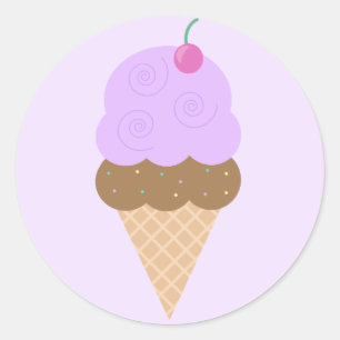 Pegatina Redonda Helado de uva