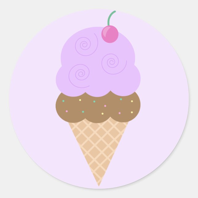 Pegatina Redonda Helado de uva (Anverso)