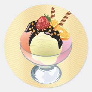 Pegatina Redonda Helado del helado