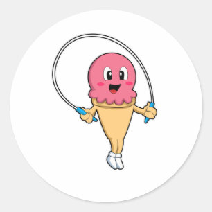 Pegatina Redonda Helado en Fitness con Rope