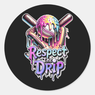 Pegatina Redonda Helado goteante Bysebyll Drip Respeto por el goteo