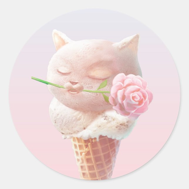 Pegatina Redonda Helado Kitty - Rosy & Dreamy (Anverso)
