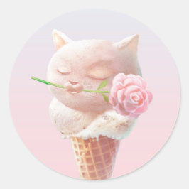 Pegatina Redonda Helado Kitty - Rosy & Dreamy