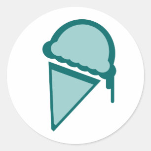 Pegatina Redonda helado retro dripz