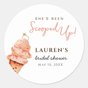 Pegatina Redonda Helado Scoopup Bridal Shower