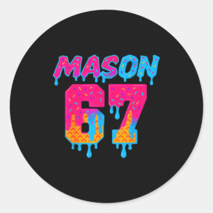 Pegatina Redonda Helado Seis Siete Goteo Srt 67 Mason Meme