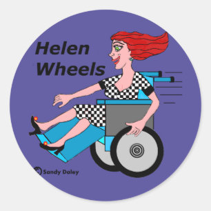 Pegatina Redonda Helen Wheels Hell on Wheels
