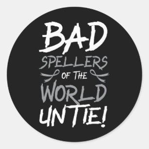 Pegatina Redonda Hélices Del Mundo Untie Dislexia Conciencia