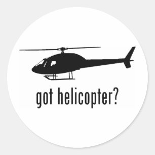 Pegatina Redonda Helicóptero