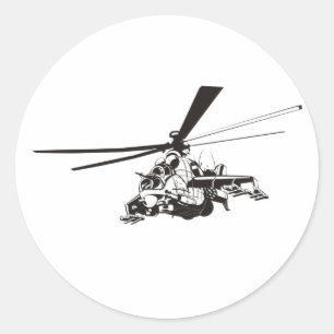 Pegatina Redonda Helicóptero personalizado "Hind"