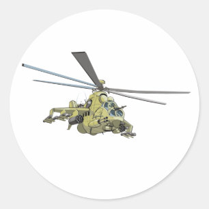 Pegatina Redonda Helicóptero personalizado "Hind"