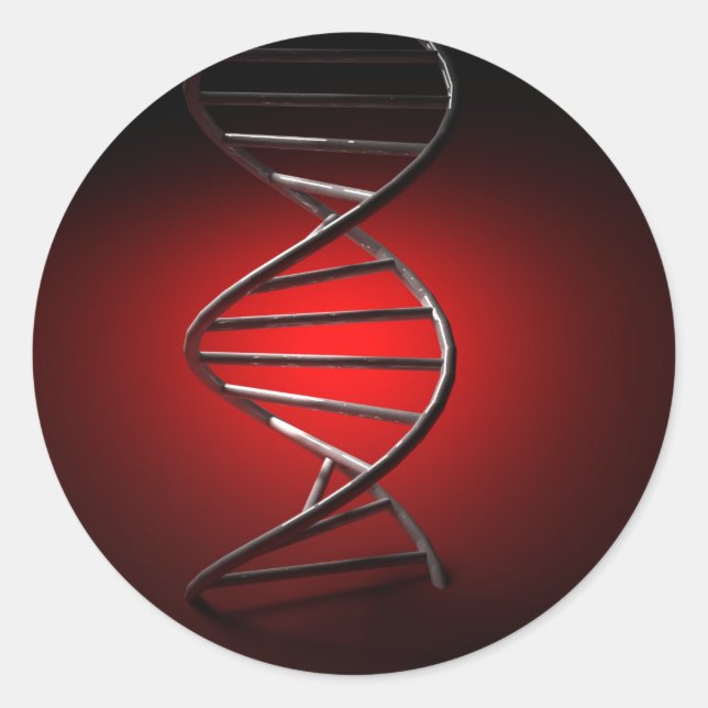 Pegatina Redonda Helix doble de ADN (Anverso)