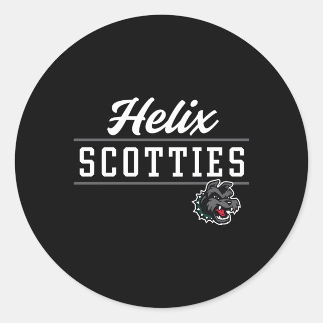 Pegatina Redonda Helix High School Scotts C8 (Anverso)
