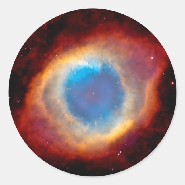 Pegatina Redonda Helix Nebulosa Planetaria NGC 7293 - Ojo de Dios (Anverso)