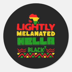 Pegatina Redonda Hella Black History Melanin African Prige