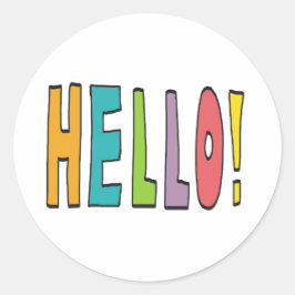Pegatina Redonda Hello!