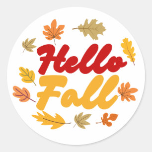 Pegatina Redonda Hello Fall