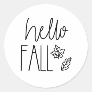 Pegatina Redonda Hello Fall