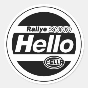 Pegatina Redonda Hello Fella Rally Lights