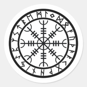 Pegatina Redonda Helm of Awe - Circle de Rune