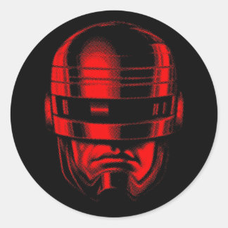 Pegatina Redonda Helmet Robot Cop