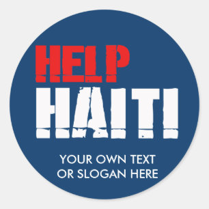 PEGATINA REDONDA HELP HAITI