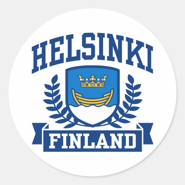 Pegatina Redonda Helsinki Finlandia (Anverso)
