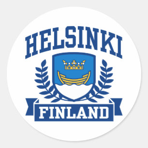 Pegatina Redonda Helsinki Finlandia