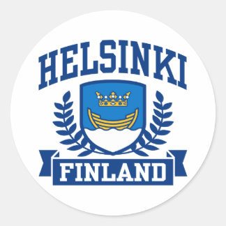 Pegatina Redonda Helsinki Finlandia
