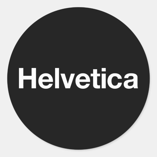 Pegatina Redonda Helvetica (Anverso)