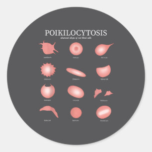 Pegatina Redonda Hematología Laboratorio de Ciencia de Glóbulos Roj