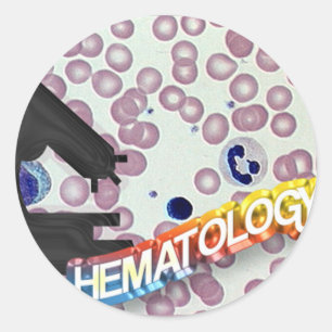 Pegatina Redonda HEMATOLOGÍA - tecnología médica - laboratorio