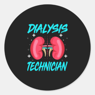 Pegatina Redonda Hemodiálisis Nefrología Técnico - Diálisis Tech