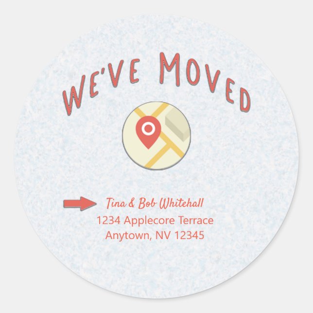 Pegatina Redonda Hemos movido el mapa del equipo del icono del Pin  (Anverso)