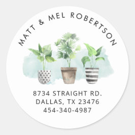 Pegatina Redonda Hemos movido la dirección de devolución botánica d