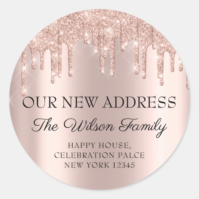 Pegatina Redonda Hemos Movido RSVP Cambio De Dirección Clásico (Anverso)