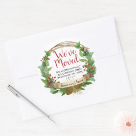 Pegatina Redonda Hemos trasladado a Navidades de vacaciones Invitac