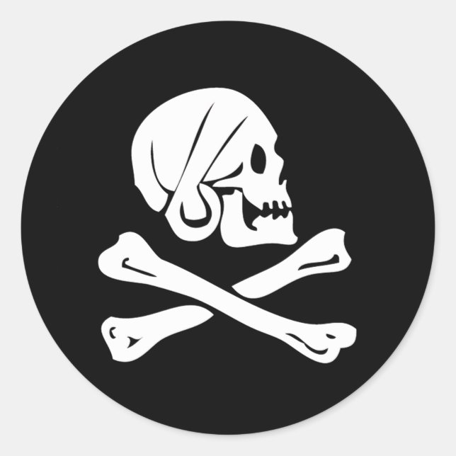 Pegatina Redonda Henery Every-White (Anverso)