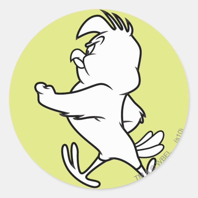 Pegatina Redonda Henery Hawk Walking (Anverso)