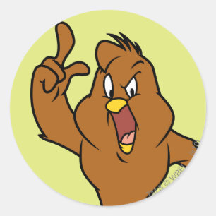 Pegatina Redonda Henery Hawk Yelling