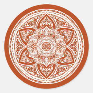 Pegatina Redonda Henna Mandala