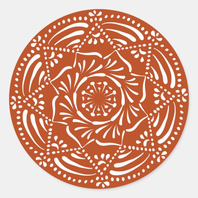 Pegatina Redonda Henna Mandala (Anverso)