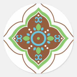 Pegatina Redonda Henna Tattoo Mandala